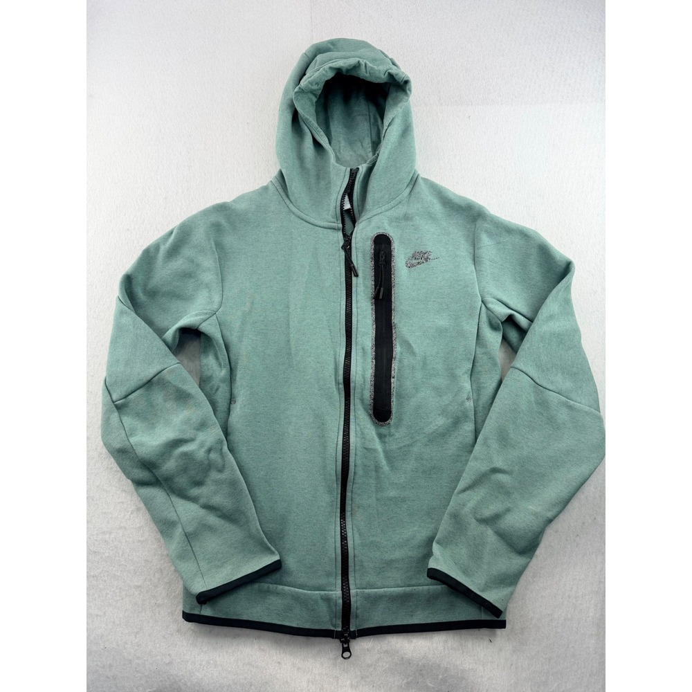 Nike Tech Fleece Windrunner Hoodie Jacket XS Green Full Zip Chest Pocket